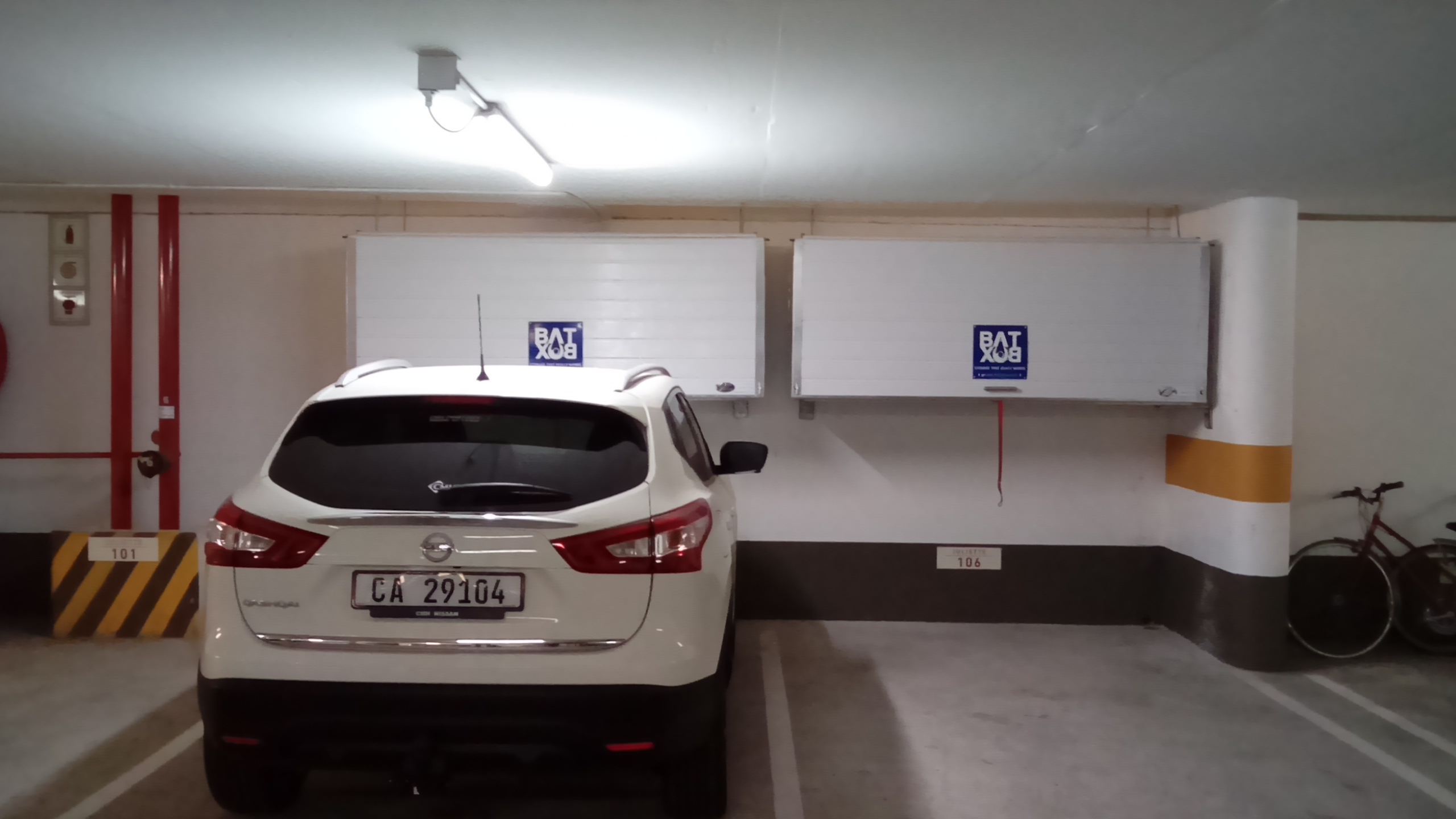 BatBox overhead storage unit open showing interior